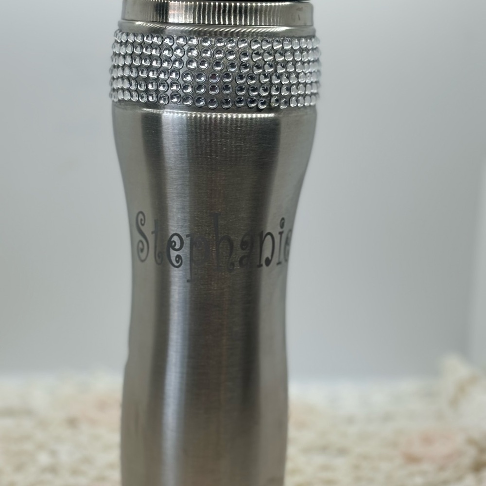 Embellished stainless steel Stephanie tumbler with lid